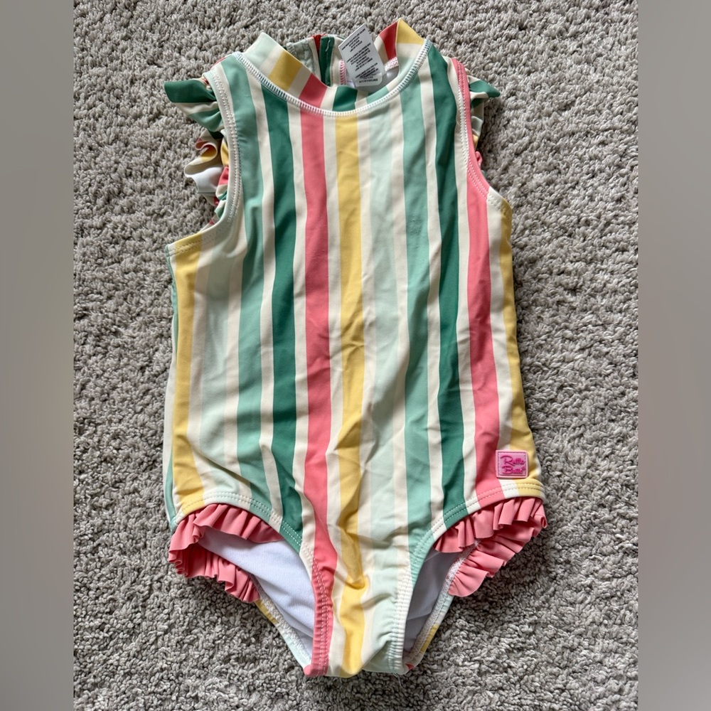 Ruffle Butts one piece striped swim